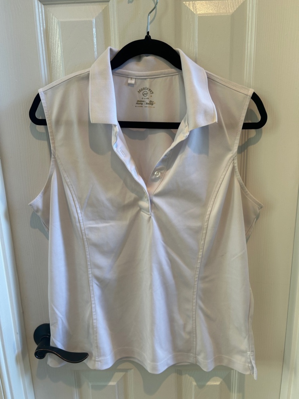 Women's Sleeveless Polo Top - White